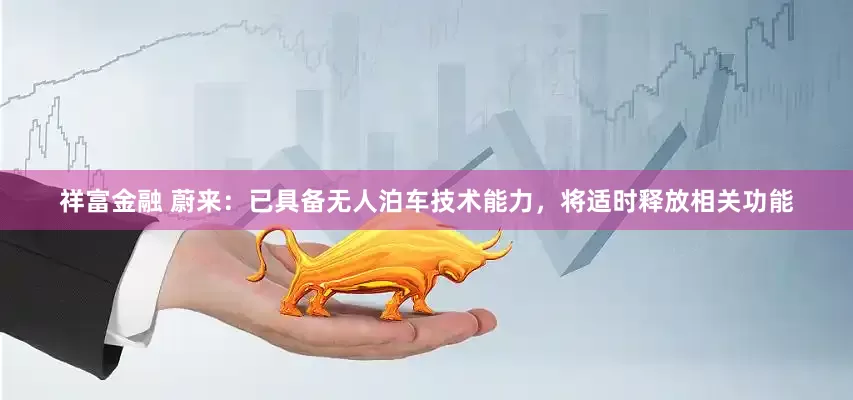 祥富金融 蔚来：已具备无人泊车技术能力，将适时释放相关功能