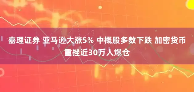 嘉理证券 亚马逊大涨5% 中概股多数下跌 加密货币重挫近30万人爆仓